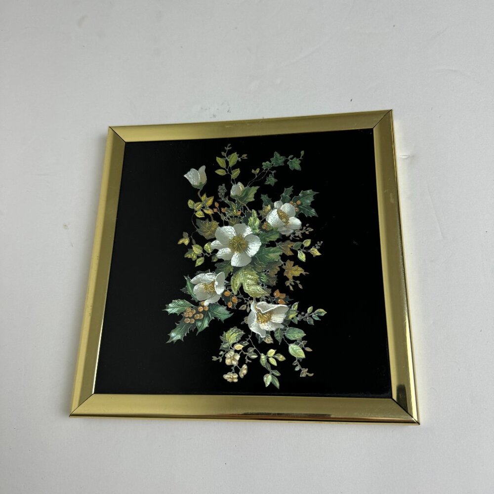 Vintage Kafka Screened Etching in Handscreened Glass 6" x 6"